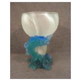 Daum Pate-De-Verre 7 Sating Art Glass Chalice Vase