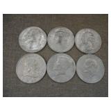 Lot of 6 U.S. Jumbo Coin 3' Paperweights