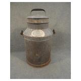 Antique 8 Quart Milk Can with Lid & Cast Iron Bail