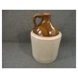 Vintage Brown & White Stoneware 1 Gallon Jug