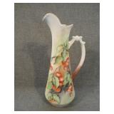 Antique Limoges France Hand Painted Tall Pitcher