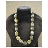 Vintage Native American Zebra Stone Bead Necklace