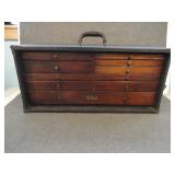 Antique Oak Wood 8 Drawer Machinists Tool Chest