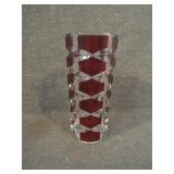 Vintage JG Durand Luminarc Red Geometric Vase