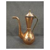 Vintage Turkish Hammered Copper Teapot