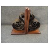 Vintage Artisan Made Rolled Brass Bookends