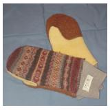 Mens large wool mittens handmade vintage