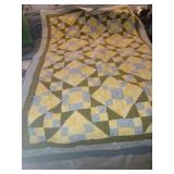 Homemade Geometric quilt stitched quilt twin