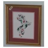 Modern art abstract watercolors dog signed