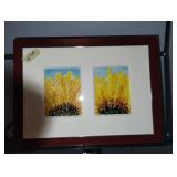 Art sunflower WATERCOLOR framed app 27x10