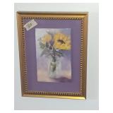 Wall art tulips art watercolors Framed 11x9