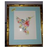 Faux Bamboo Frame Artist Elisa Sheehan hummingbird