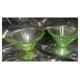 Vasoline Glass Desert Bowl Lot