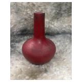 Vintage Red Narrow Necked Ceramic Solifleur Vase