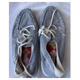 stripped tennis shoes