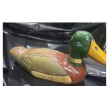 -Hand made carved wooden Mallard Duck