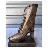 Vintage 13' Cast Metal Victorian Shoe Planter Door