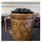 Vintage Brown USA Monmouth Western Pottery Pitcher