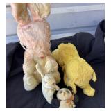 Vintage Plush Stuffed Animal Lot - tag Japan