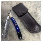 Damascus Straight Razor Knife