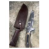 Fixed Blade Hunting Knife leather sheath