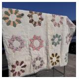 Vintage Handstitched Hand Made Quilt