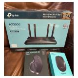 WIFI router and 2 new mouses