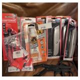 Razor knifes, punches, glue, sucer scissors