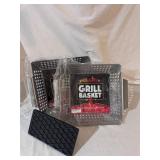 2 Grill Baskets and a Grill Cast Iron Food presser
