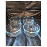 4 pyrex bowls- soup bowl sized