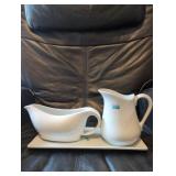 Gravy Boat dish, Picher and square platter