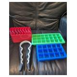 Silicon trays,.lid opener and grater attachments
