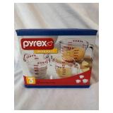 Pyrex 3 Measuring Cups New in box