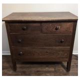 Quarter saw or tiger oak three drawer dresser