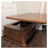 mid century oak lift coffee table
