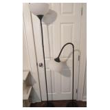 2 adjustable floor lamps, from 6 ft down to 3 foot