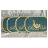 Vintage Oval Duck Place Mats - dirty