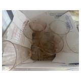 Pink  Depression glass matching lot of 5