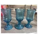 Vintage Matching blue port glasses