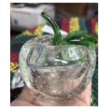 Glass Apple Paper Weight