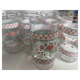 Indiana Glass Tumblers ' Country Pink Hearts' 9