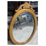 Oval real wood Mirror