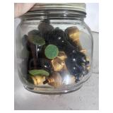 Chess pieces in farmhouse jar