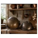 LARGE Copper Cauldrons mixing bowls 13 & 10'