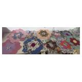 handmade handstitched quilt flower toppers