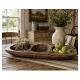 3 compartment serving bowl tray acacia wood