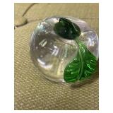 Hand blown glass bubble Apple paper weight