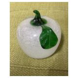 Hand blown art glass bubble apple Paper weight