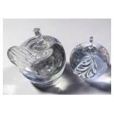 Vintage Crystal Apple Paperweight Lot