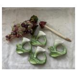 Delicate or bone China Lilly napkin holders etc